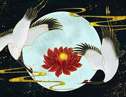 Peinture par numéros anti-stress kit complet lune et fleur