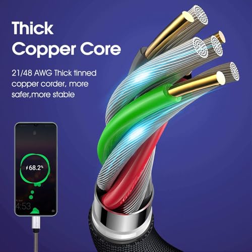 Image of [5Pack 1ft] Compatible with Samsung Galaxy S9 S10 S8 Plus Charger Cord(3A Fast Charging), TPE USB C Type Charger Cable,USB A to Type C Replacement for Samsung A32 /A12 /A10e /A20 /A51 20 /9 /8,LG-Silver