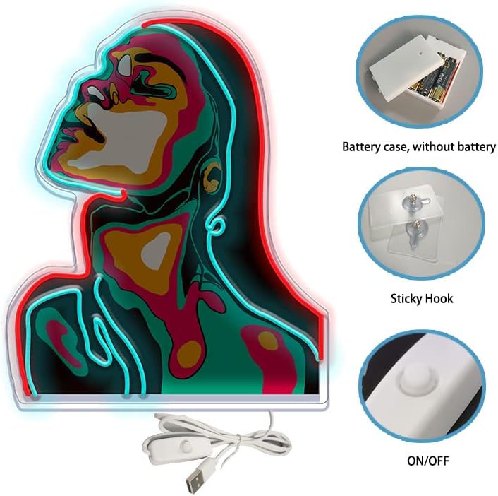 Miniatura 3 de Letreros de neón para decoración de pared, arte pop para pared, letrero de neón para habitación, letrero de neón de 11.4 x 16.5 pulgadas, letrero de