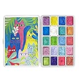 CraftyManor Mini Forestry Shifting Watercolor Painting Set, 20 Color Shifting Watercolor Paint Set, Shimmer Metallic Watercolor Paints Set, Glitter Watercolor Paint, Solid, Matisse Style