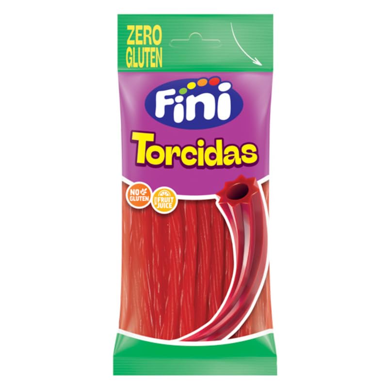 Torcidas Fresa Zero Gluten | 12 Bolsitas x 75 g | Regaliz Trenzado de Fresa, Snack Sin Gluten | Ideal para Candy Bar, Cumpleaños y Colectividades