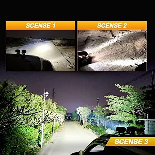 Image of Auxbeam 4 inch Cube LED Pods, Super Bright 60W Offroad Lights Auxiliary Flood Light Pods Motorcycle Driving Light for ATV UTV SUV Boat Jeep