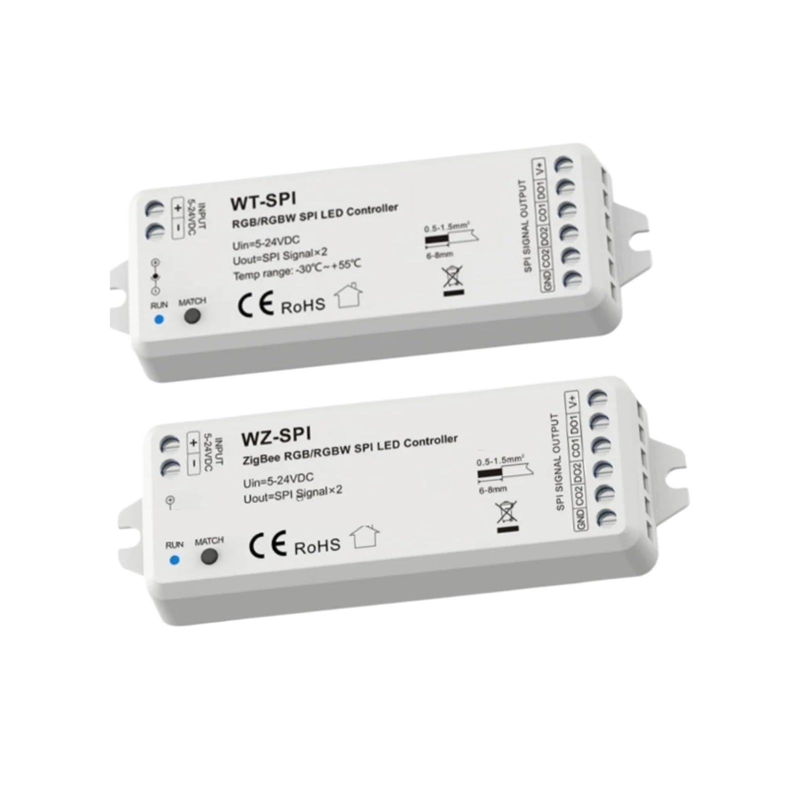 Controlador LED SPI WT-SPI para tiras RGB y RGBW WS2811 de hasta 1000 píxeles y DC5-24V