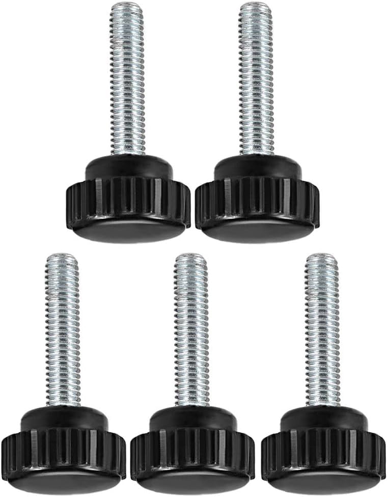 Boxonly Knurled Thumb Screw for Saw Drill Press Lathe and Routing Jigs Packaging Machinery Printing Equipment Clamping Knobs Grip Threaded Hand Bolt Knobs M6 x 30mm 5pcs