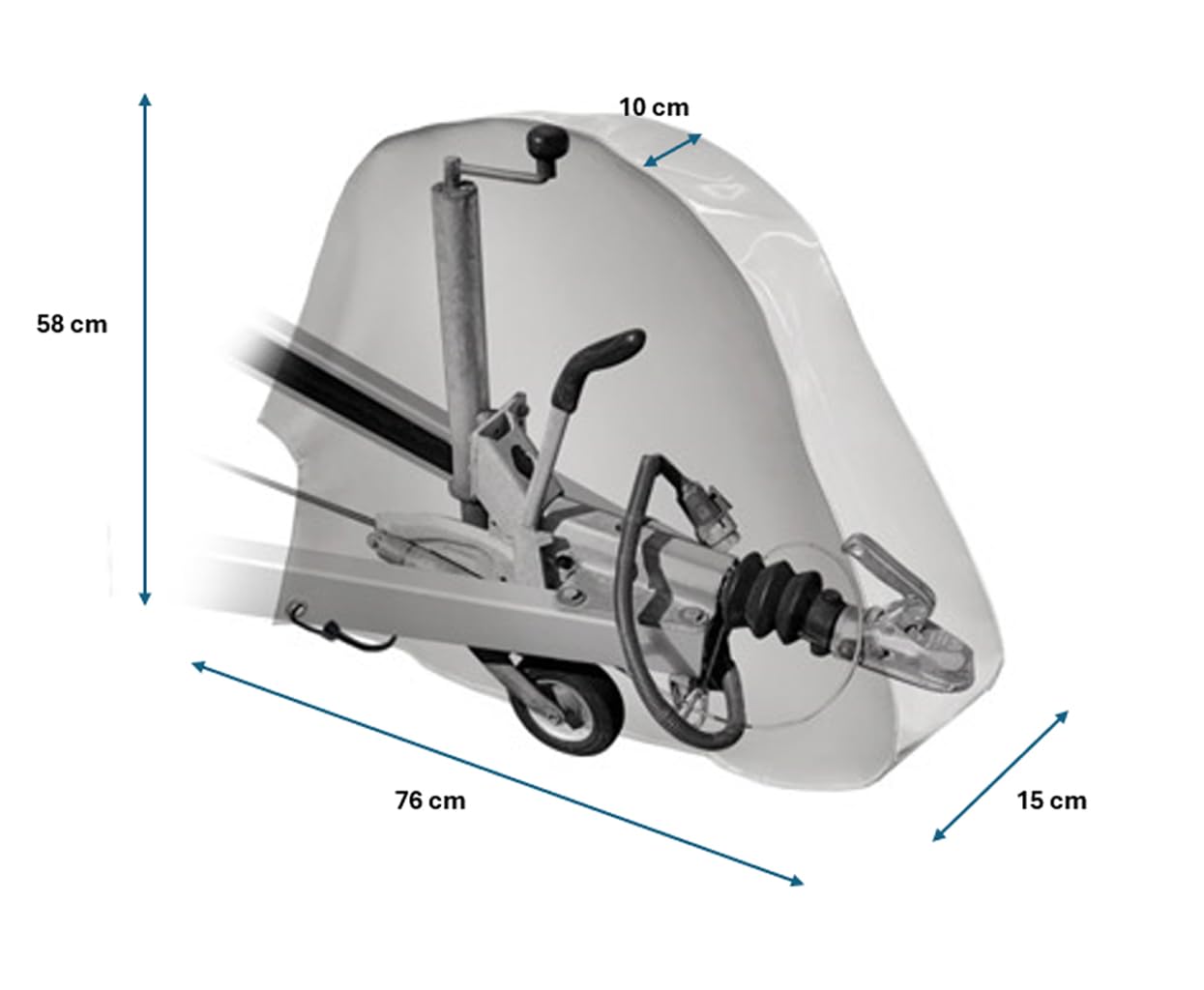 ANKO PLANEN Deichselabdeckung für Wohnwagen und Anhänger - Premium Deichselhaube aus LKW PVC Plane, 680g/m² (Rot RAL3002, 75cm x 60cm x 10cm (für gebremste Deichseln))