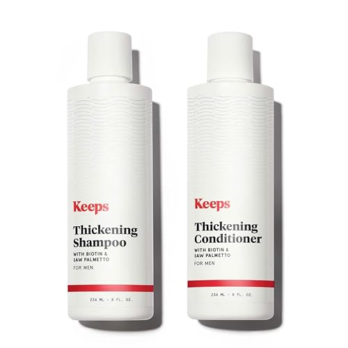 Keeps Hair Growth Shampoo and Conditioner Set – Treatment for Thinning Hair and Hair Regrowth – Men’s Hair Products Infused with Biotin, Caffeine, & Saw Palmetto