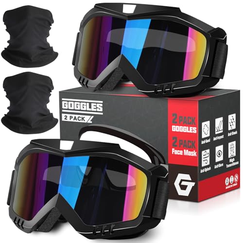 OXG 2 Pack ATV Goggles with Neck Gaiters