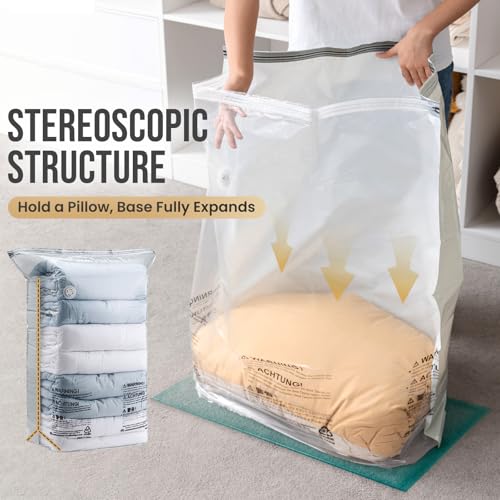 Image of TAILI 10 Pack Vacuum Storage Bags, Jumbo Cube Space Saver Bags (31x40x15 Inch), Extra Large Vacuum Sealer Bags for Comforters Blankets Bedding Clothing, Closet Organizer, Cream | XL Large Vacuum Seal Bags for Clothing, Comforters, Blankets, Bedding, Space Saver No Pump Compression Cube