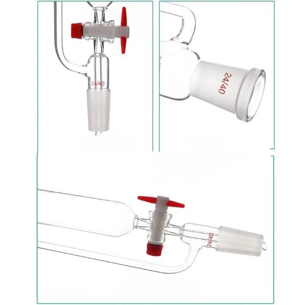 Cristalería de Laboratorio Embudo de vidrio de laboratorio de 10 ml a 1000 ml con boca estándar y tapón cilíndrico de separación por goteo.(1000ml 24x24)