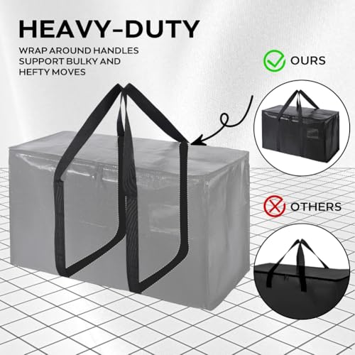 Bolsas de mudanza extragrandes resistentes impermeables pack de 4 organizadores ropa 5