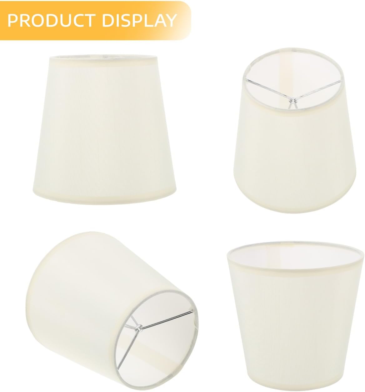 Fomiyes Replacement Lampshade for Table Lamps Light Black Fabric Lampshade Rustic White Pleated Decorative Lamp Shades