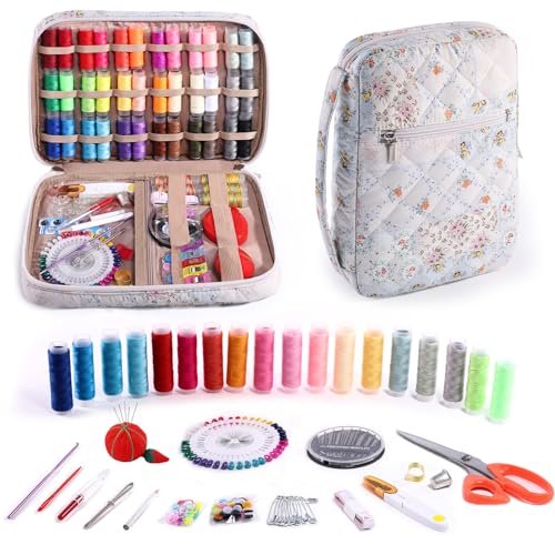 AMOIGEE Complete Sewing Kit for Adults, 230pcs Cute Sewing Supplies