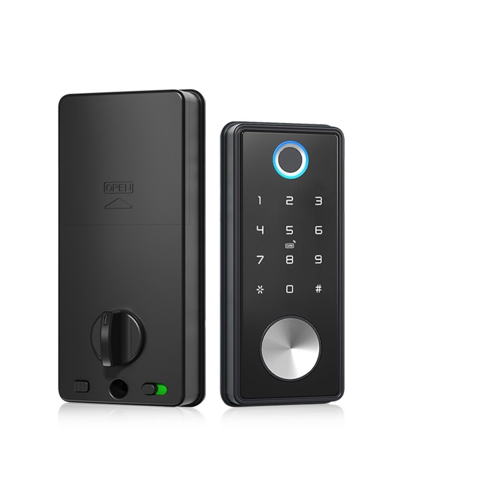 Maniglia della porta intelligente, Serratura for impronte digitali Smart Home Cerradura Inteligente Wifi Serratura elettronica con catenaccio biometrico(Silver)