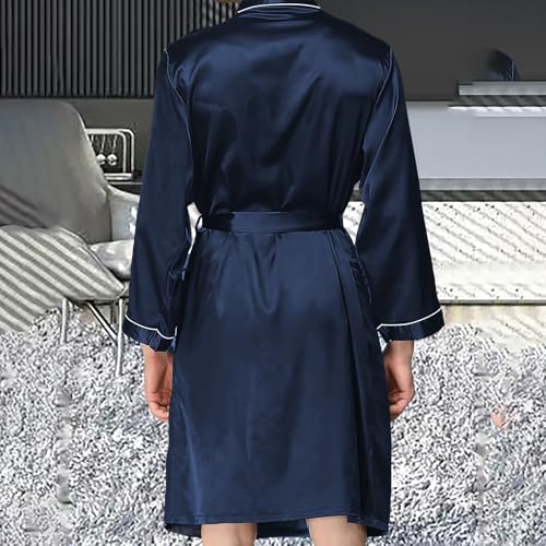 Ropa de dormir con cuello en V tipo bata larga con pantalones cortos de algodón 6