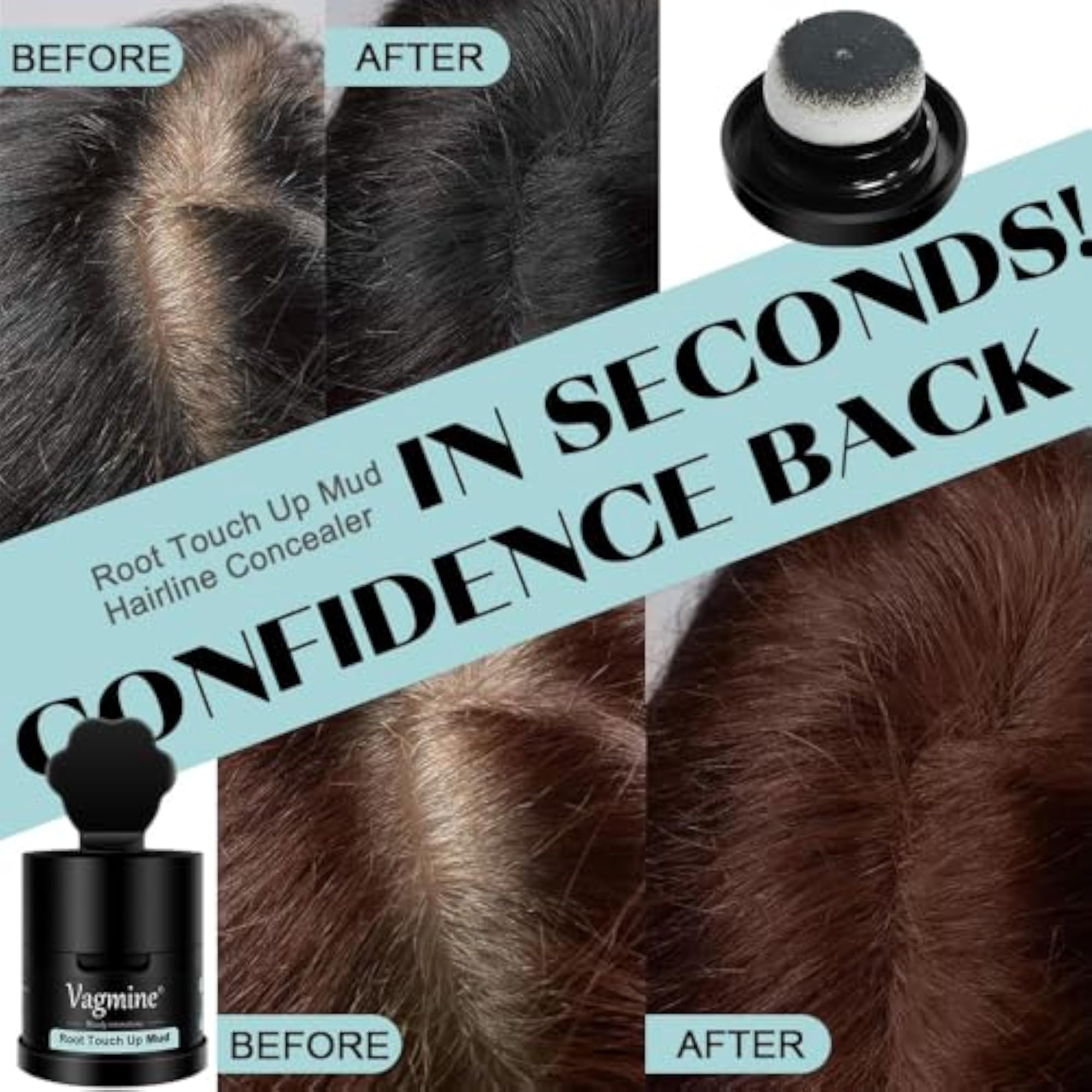 8G Root Touch-Up Mud Hairline Concealer for Men & Women