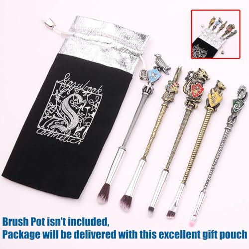 【2 Color Options】 Hary Pottter Gifts Metal Makeup Brushes Set Gifts Wi-zard Wand Makeup Brushes Set for Women Magic Eye Shadow Eyeliner Blending Lip Brush - Brushes Holder Pot Not Included - Image 3