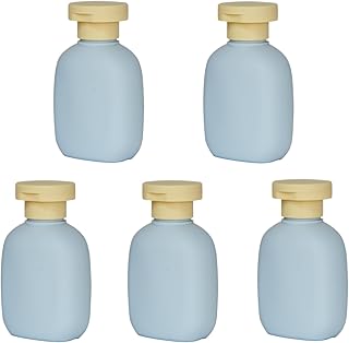 3.4 oz Leak-Proof Travel Bottles (5 Pack) - Plastic Squeeze Containers for Shampoo, Toiletries & Liquids, Food Grade HDPE/PP, Airplane Compliant Essentials - Ocean Blue