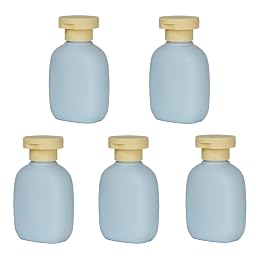 3.4 oz Leak-Proof Travel Bottles (5 Pack) - Plastic Squeeze Containers for Shampoo, Toiletries & Liquids, Food Grade HDPE/PP, Airplane Compliant Essentials - Ocean Blue