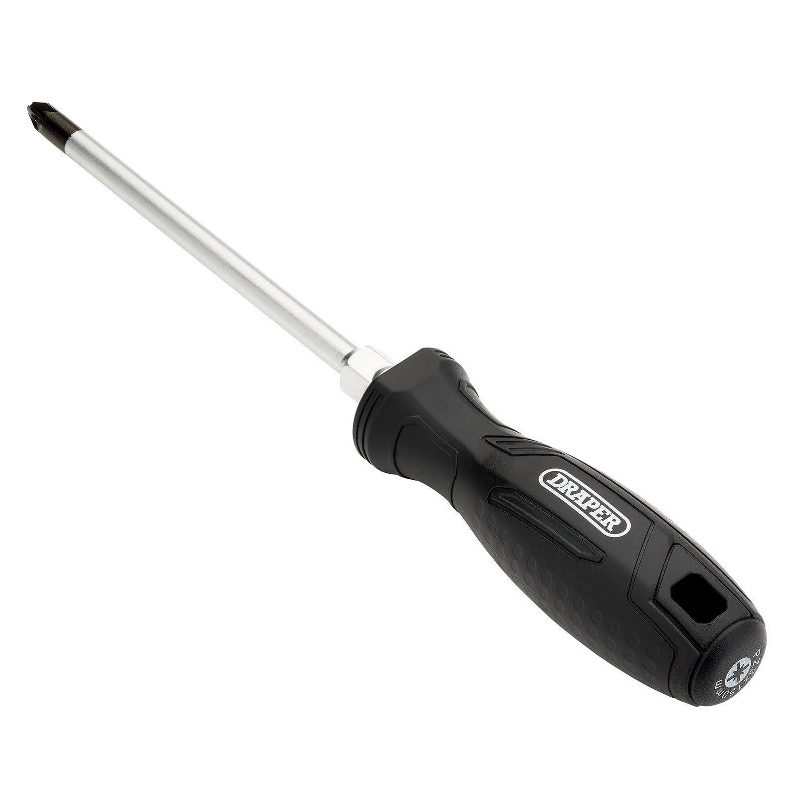 Draper Pozi Hard Grip Screwdriver, PZ3 x 150mm - 13524 - Magnetic Tip, CRV Blade, Black - Image 2
