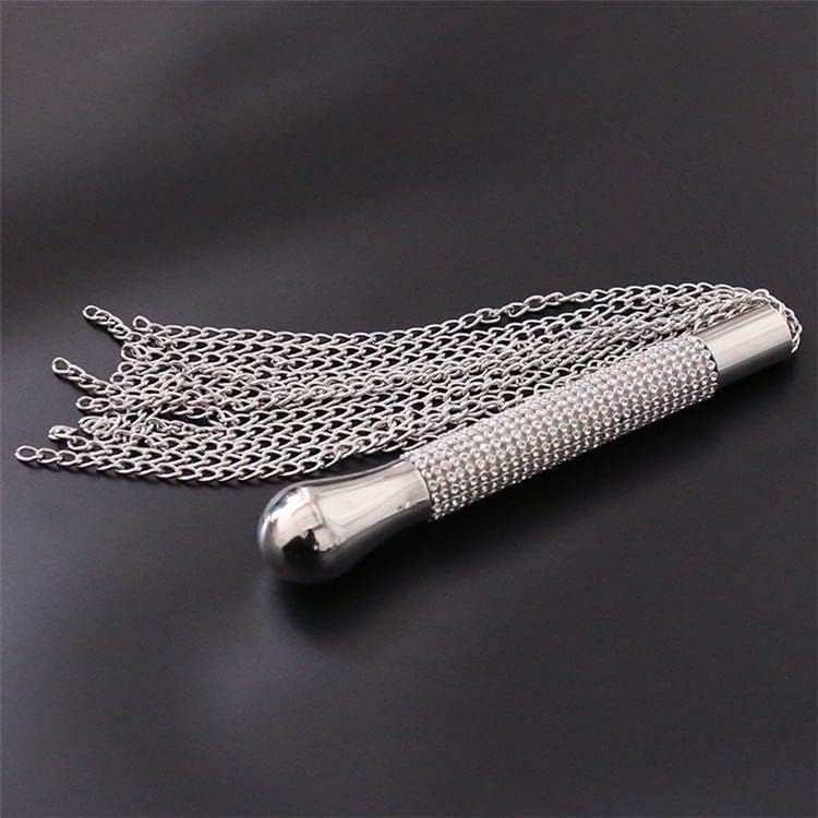 SMspade Metal Chain Whip Flogger with Diamond Handle Metal Heavy Flogger Twelve Chain