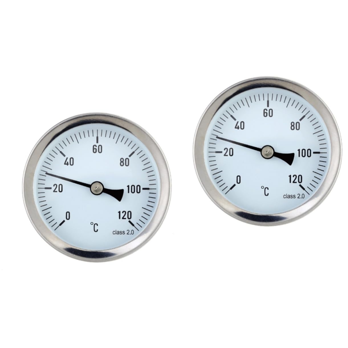 PartyKindom 2pezzi Termometro Ad Alta Precisione Per Misurazione Temperatura Liquidi Per Calda Serbatoi Di e Riscaldamento Scala Facile Da Leggere Montaggio Orizzontale Alluminio