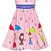 Girls Dress Cartoon Dot Bow Tie Pink Summer Sundress Size 6