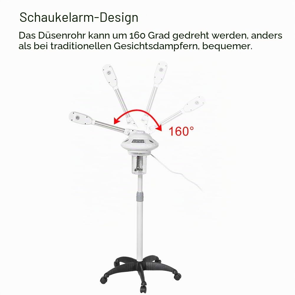 Professionelle Gesichtsdampfer Hot Mist Spray Vapozon Bedampfe Gesichts Dampfer Dampfgerät Kosmetikstudio für Salon Home Spa Mitesser entfernen Hautalterung Ermäßigen SPA, 750W…