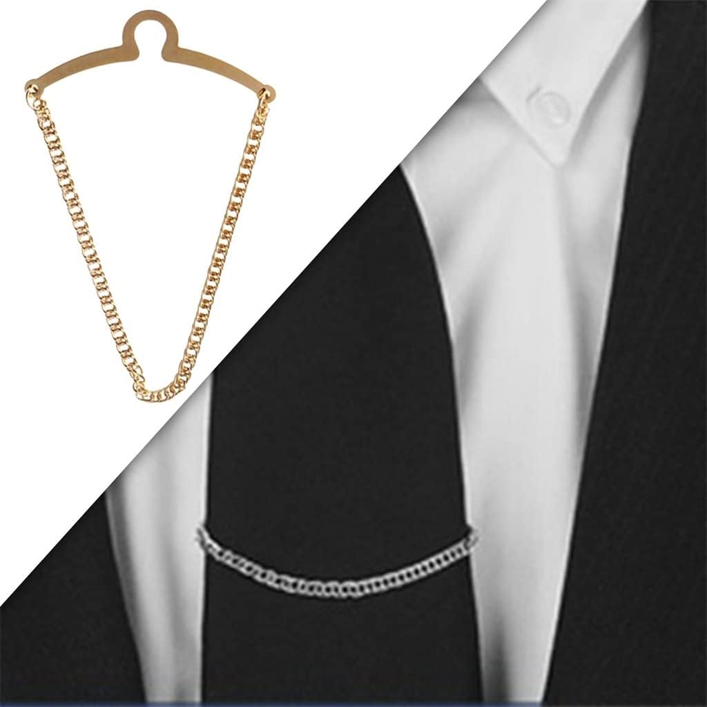 Tie Clips Tie Chain for Men Wedding Gold Plated Tie Clip Shirt Accessories
