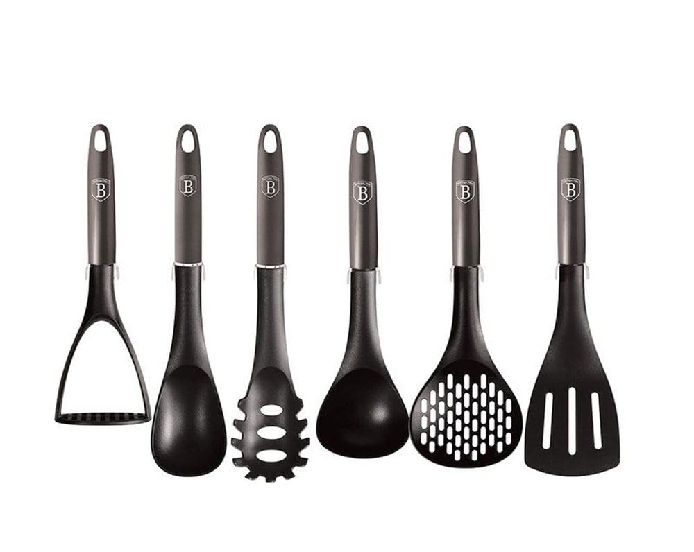 Berlingerhaus Ustensiles de cuisine avec support mural 7 pièces en carbone pour ligne BH-6330