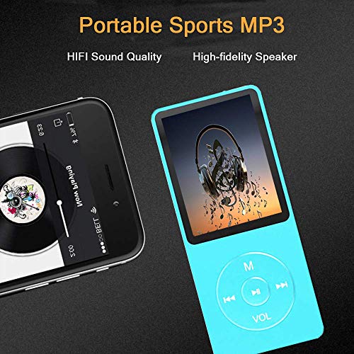 Image of MP3 Player, Music Player with 16GB Micro SD Card, Build-in Speaker /Photo /Video Play /FM Radio /Voice Recorder /E-Book Reader, Supports up to 128GB