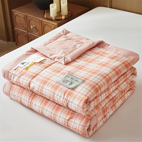 Odot Tagesdecke 150x200 180x200 200x230 220x240 Tagesdecke Bettüberwurf Einzelbett Doppelbett Weich Komfort Steppdecke Gesteppte Bettwäsche Sofaüberwurf Wohndecke, Einfarbig Kariert (Orange,200x230cm)