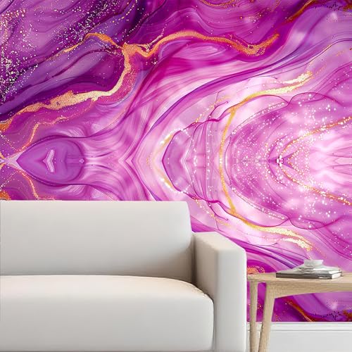 Image of Nuxovilar Pink Purple Marble Wallpaper Peel Stick Vinyl 15.75x39.37