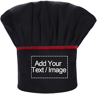 Personalized Custom Chef Hat Adjustable Elastic Baker Kitchen Cooking Chef Cap Embroidered or Print Text & Logo