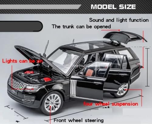 Image of DREAMY DEN Range Rover SUV 1:32 Scale Die-Cast Metal Toy Car with Pull Back Action, Light & Sound, Openable Doors, Alloy Body Toy for Kids & Collectors (Multicolour)