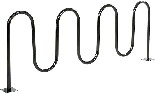 Miniatura 1 de Global Industrial Portabicicletas Wave, negro, montaje en brida, capacidad para 9 bicicletas