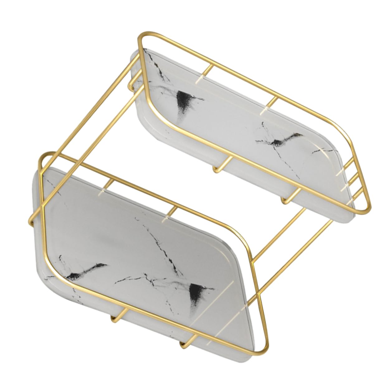 Organisateur de Maquillage en Laiton Doré, Étagère de Rangement
