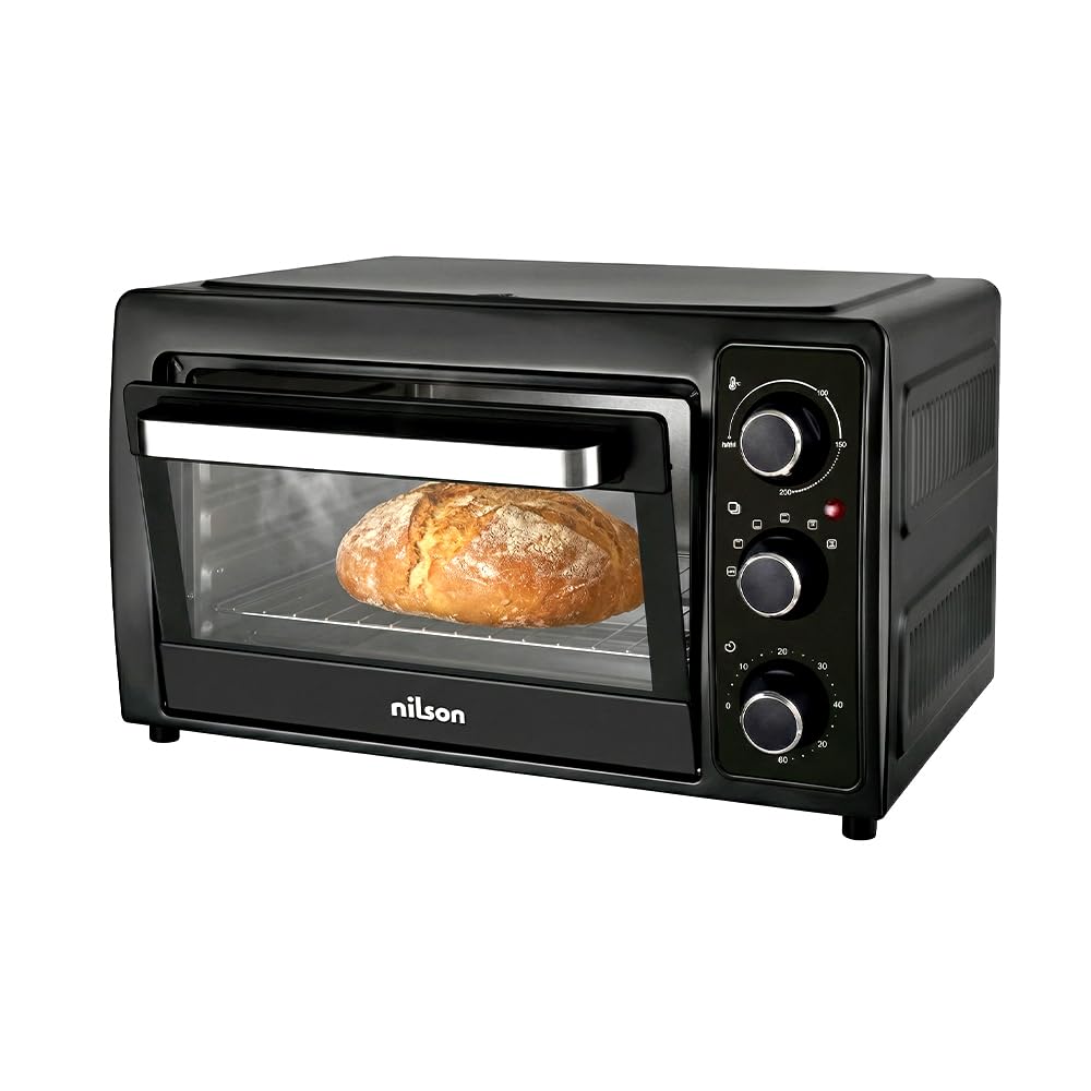 Piekarnik stołowy 28 l, konwekcja, 1500 W, 5 funkcji gotowania, sterowanie mechaniczne, NHS2800N, regulowany termostat, maksymalna temperatura 230º, Timer 60 min