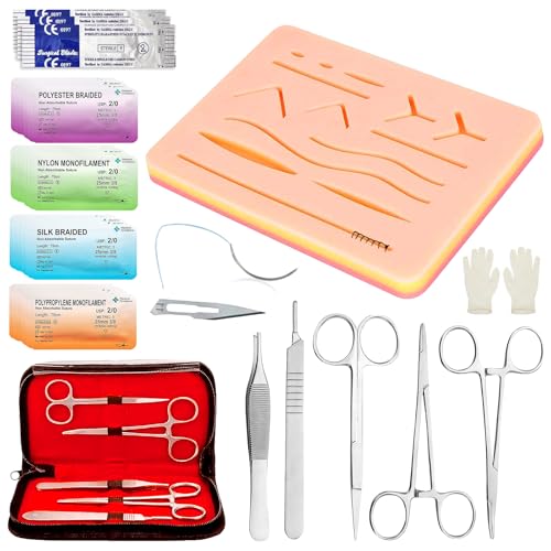 Suture Training Aids Kit: Suture Practice Kit, Complet De Pratique De Sutures, Kits De Sutures Tout Compris Pour Le Développement Et Le Perfectionnement Des...