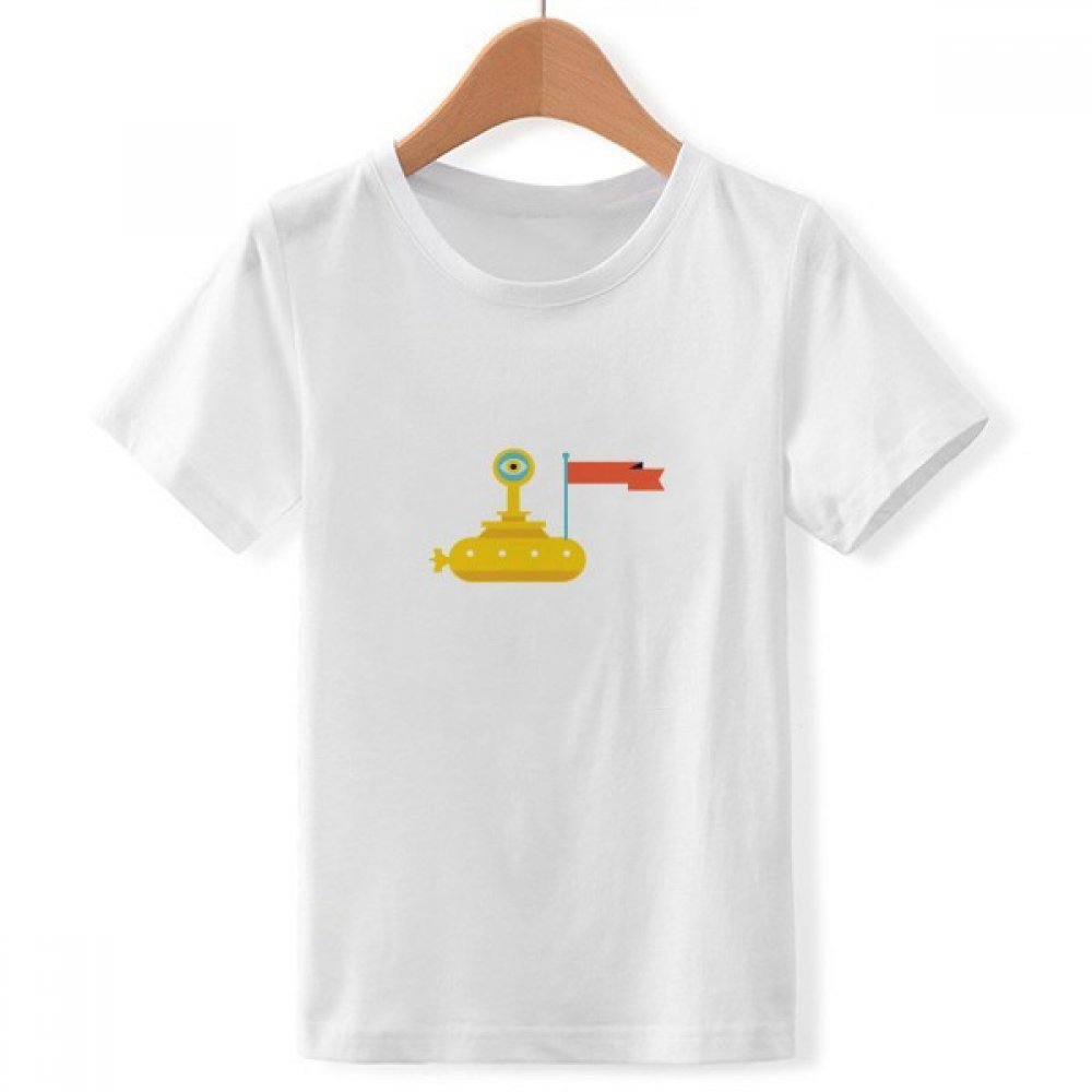 T-shirt blanc alien vaisseau spatial pour enfant imprimé multicolore