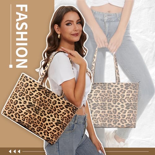 Image of KALIDI Tote Bag Zipper Shoulder Bag Faux Leather Purses Satchel for Women Casual Handbag Work Dating College