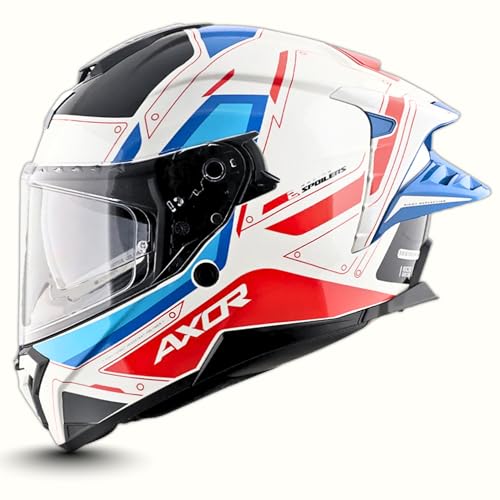 Brutale Ryden Dual Spoiler Helmet – Aerodynamic Full Face Design | Certified (ISI, DOT, ECE) | Premium Safety & Comfort- White Red, Size:XL