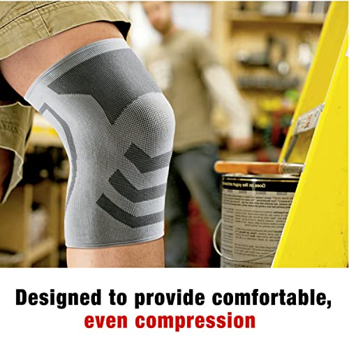 Ace Brand Compression Knee Support, Provides Support To Weak, Sore Muscles, Flexible, Comfortable, Joint Protection, Acl, Large/Extra Large, White/Gray, 1/Pack #TOP4
