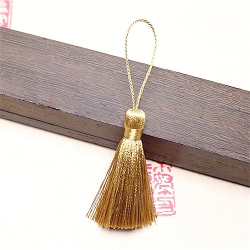 Pampilles mini soyeuses or de 5 cm pour finitions d'artisanat et papeterie d'exception - 2