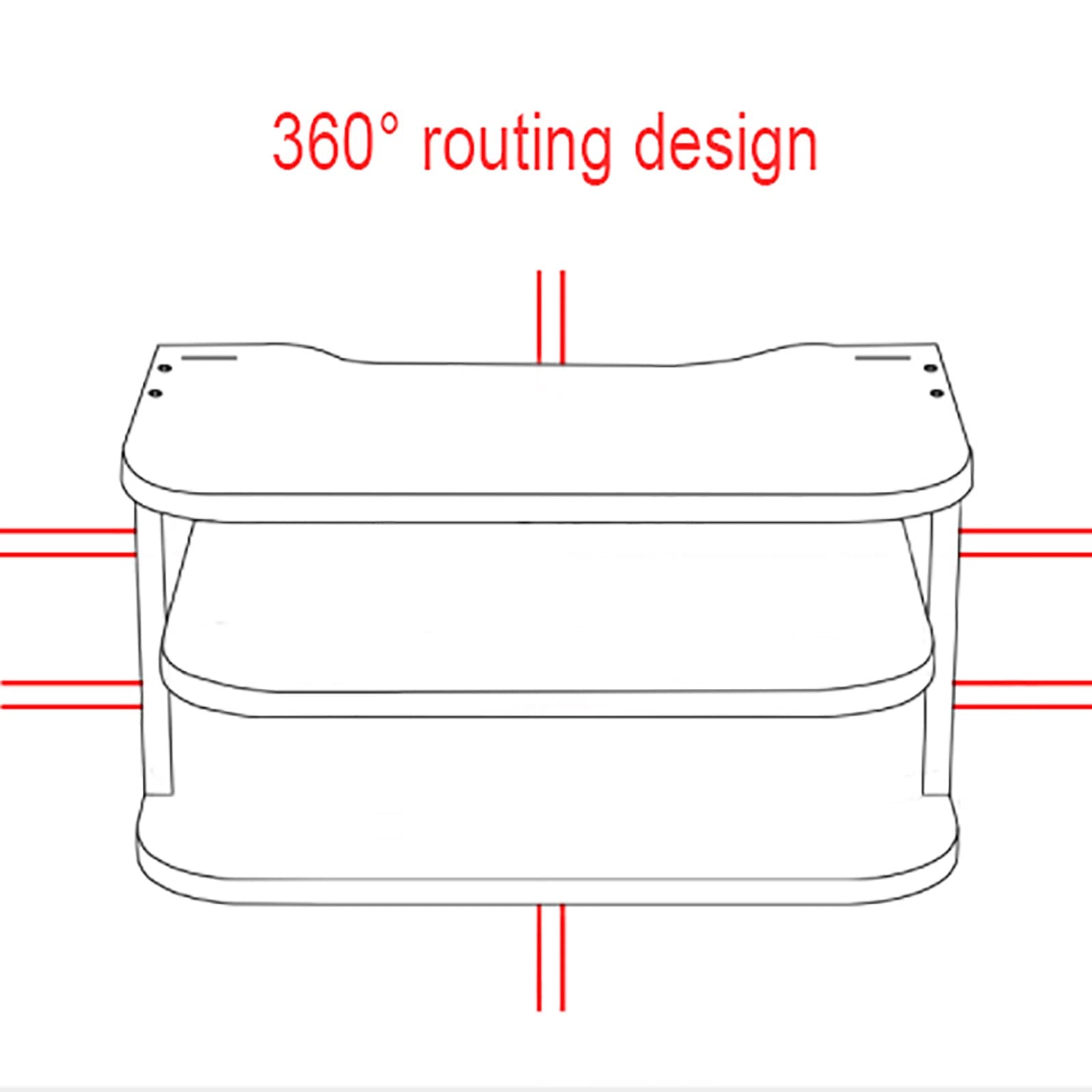 TBLOTYD Three-Layer Floating TV Shelf,Wall-Mounted Punch- Bedroom Wall Living Room Router Storage Box Rack Desktop Line Management Box Set-top Box Rack