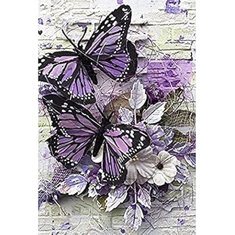 1 Pack Diamond Art Painting Kits, ZIKO 5D Diamond Painting Kits for Adults, DIY Butterfly Full Drill Diamond Dotz Kits Arts Craft for Home Wall Decor 11.8x15.7inch Cover