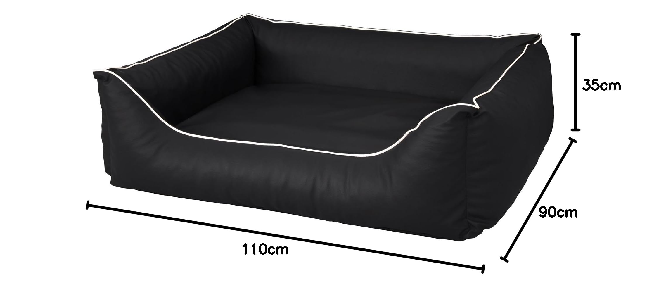 Cama para perros CopcoPet Rocco 2 en 1, impermeable y de piel sintética, con colchón de plástico para perros con espuma de copos o espuma viscoelástica ortopédica