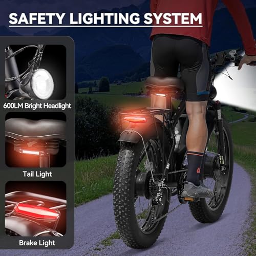6000W Peak Dual Motor Ebike for Adults – 52V 34Ah Fast
