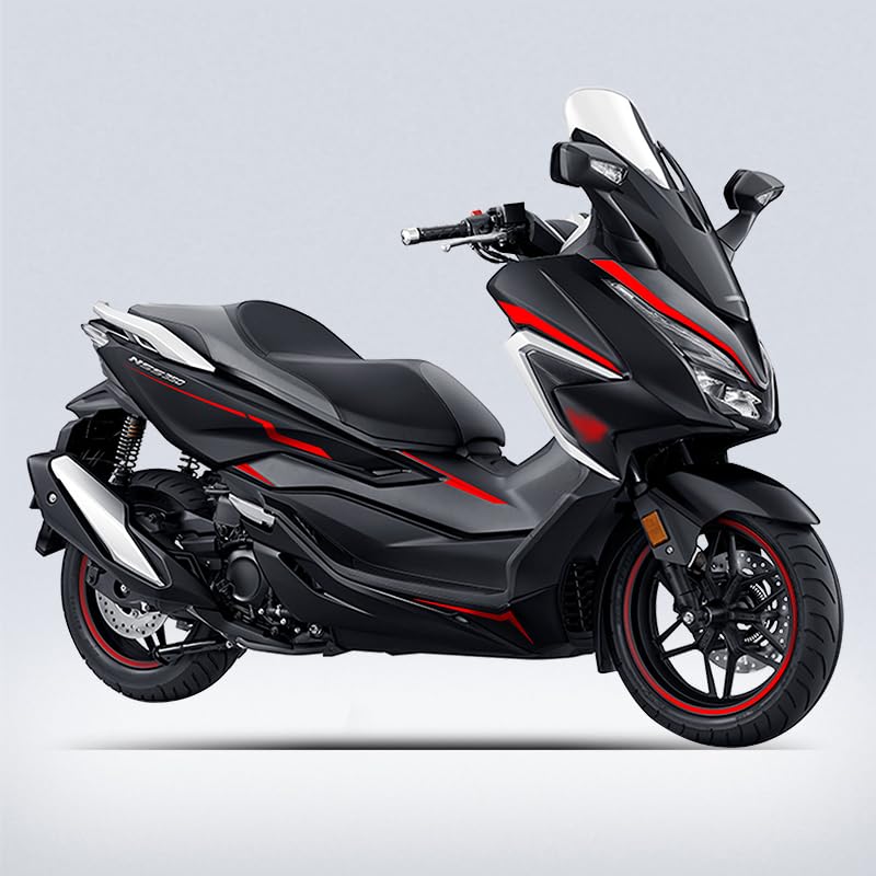 Autocollants Honda Forza 350 déco carénage noir voiture rouge