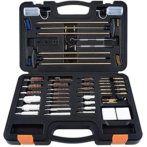 BOOSTEADY Gun Cleaning Kit Universal Gun Cleaning Kit Shotgun Pistol Cleaning Kit with Lightweight Organized Carrying Case Gun Cleaning Supplies Gun Cleaner Bottle Brass Jags and Tips Cover