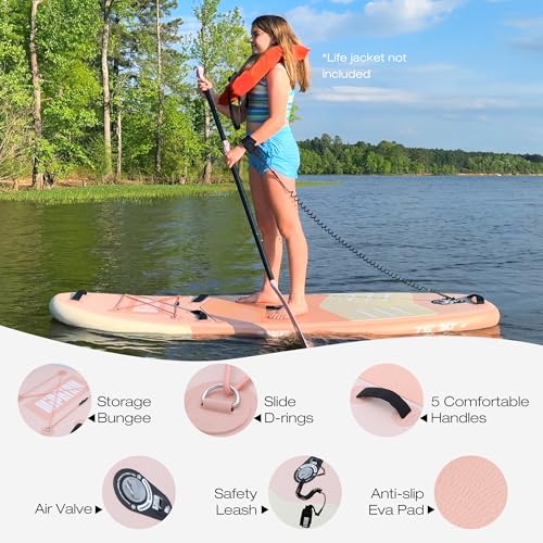 Image of Niphean Inflatable Stand Up Paddle Board with SUP Accessories, Anti-Slip EVA Deck, 10'6'' Inflatable Paddle Boards for Adults & Youth of All Skill Levels
